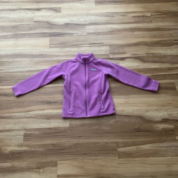 Columbia Youth Girls Fleece Zip Up Jacket Size Large 14/16 Violet Purple Lilac - Picture 2 of 11
